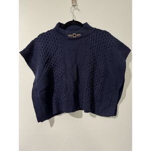 Janie and Jack Highlands Darling navy blue textured Pancho 5
